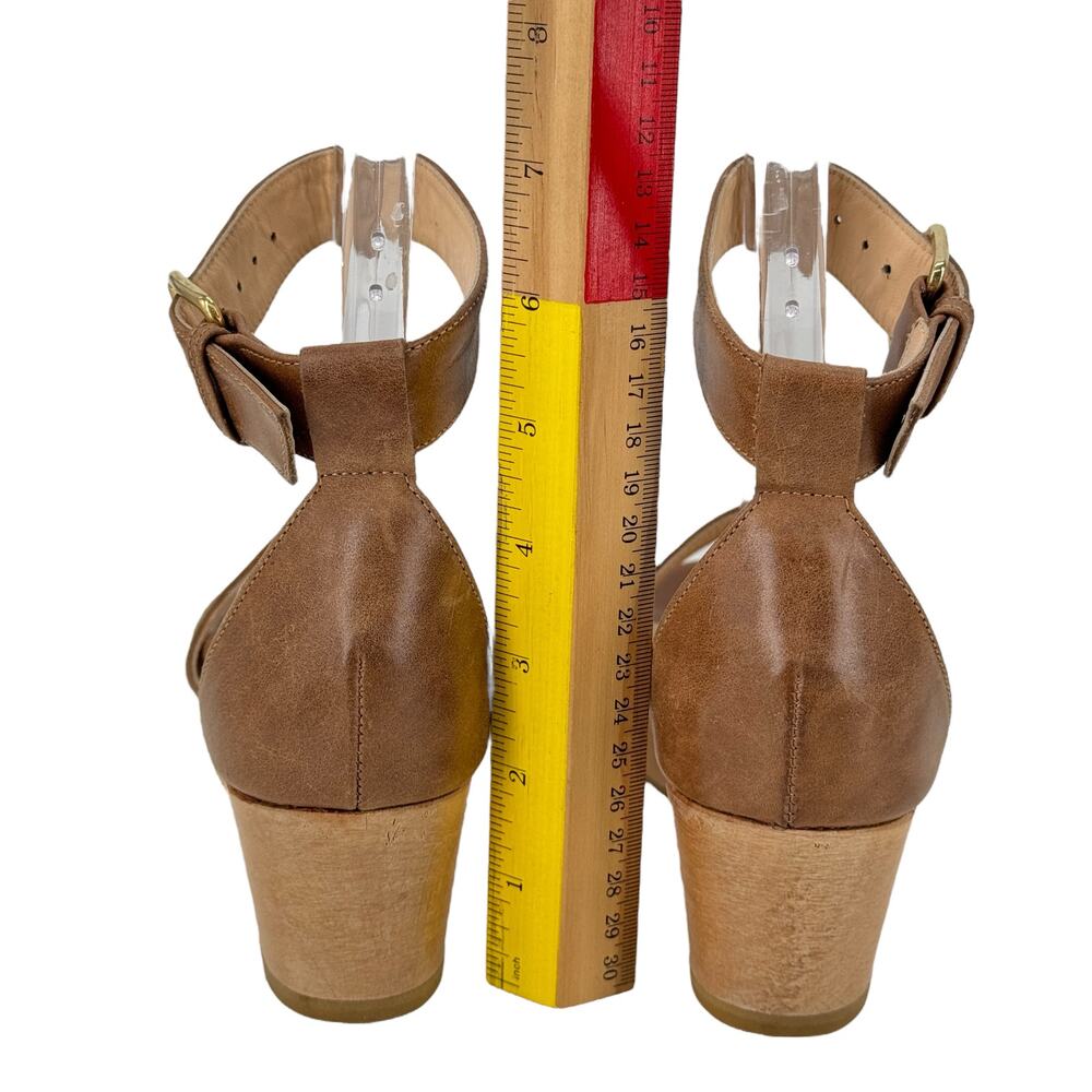 Emerson Fry Ankle Strap Wedge Platform Sandal Women's SZ 7 Brown Resort Summer - Picture 6 of 12